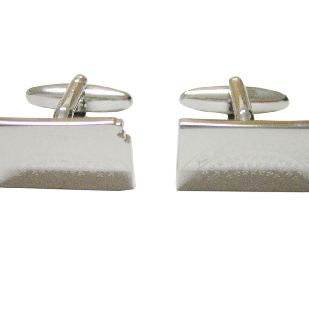 Kansas State Map Shape And Flag Design Cufflinks - image 1